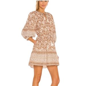 Cleobella Brown and Cream Mini Dress